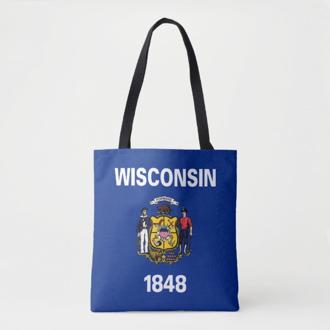 Bolso De Tela Bandera del estado de Wisconsin (Anverso)