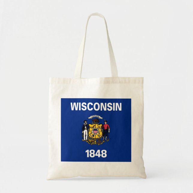Bolso De Tela Bandera del Estado de Wisconsin (Frente)
