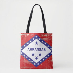 Bolso De Tela Bandera del grunge de Arkansas