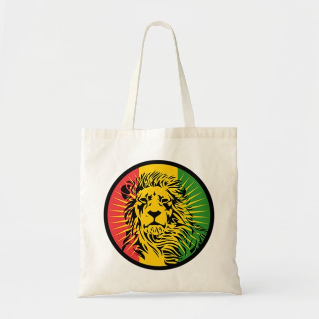 Bolso De Tela bandera del león del reggae del rasta (Frente)