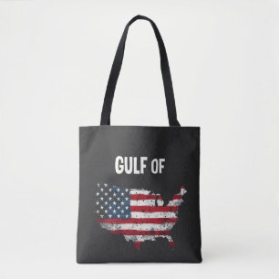 Bolso De Tela Bandera del mapa del Golfo de América divertida de