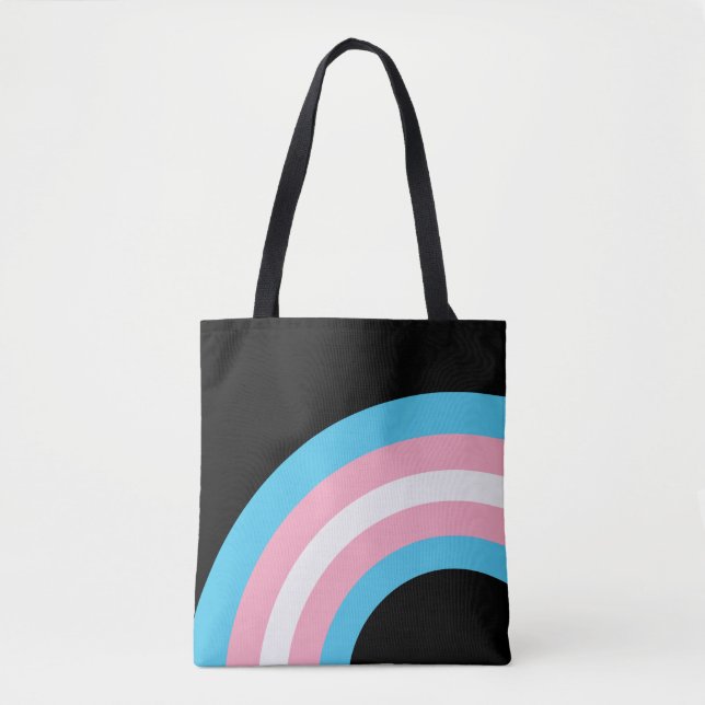 Bolso De Tela Bandera del Orgullo Arcoiris transgénero (Anverso)