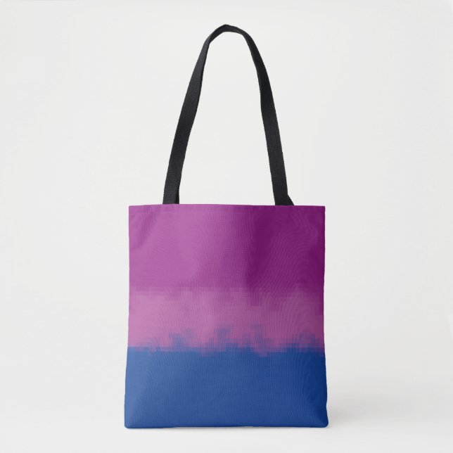 Bolso De Tela Bandera del Orgullo Bisexual de Pixel Art (Anverso)