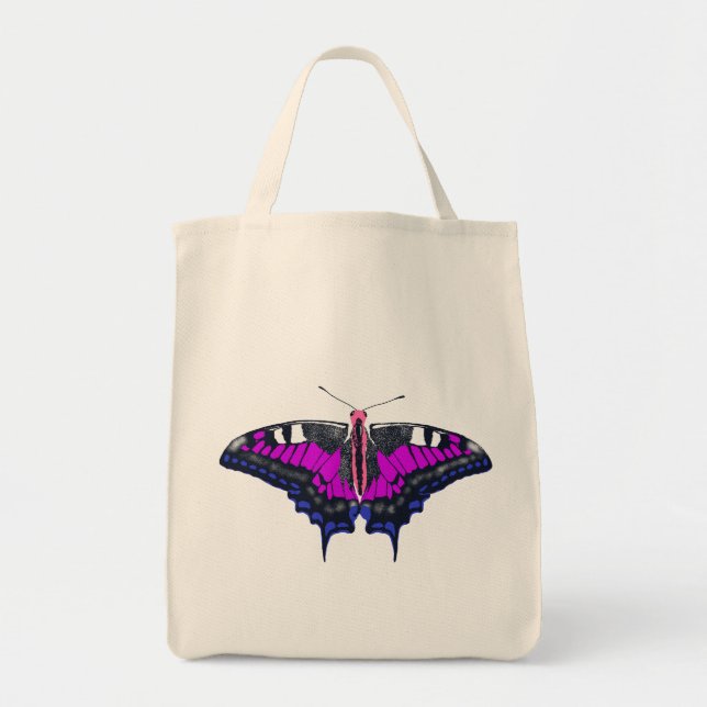 Bolso De Tela Bandera del Orgullo de Genderfluido Mariposa Trase (Frente)