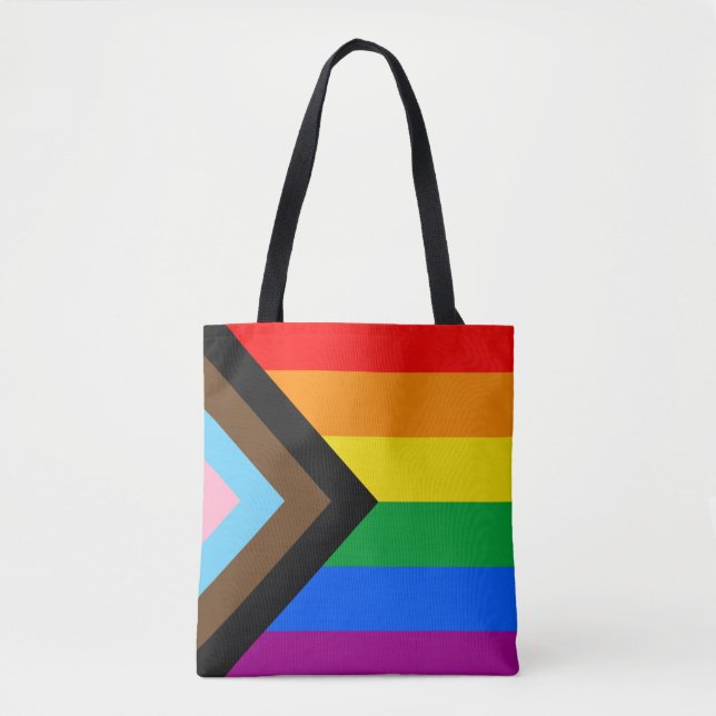 Bolso De Tela Bandera del Orgullo del Progreso LGBTQ+ (Anverso)