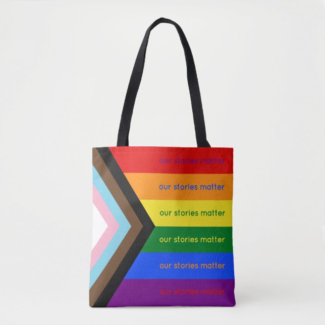 Bolso De Tela Bandera del Orgullo Interseccional Arcoíris Histor (Anverso)