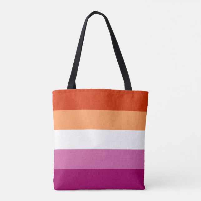 Bolso De Tela Bandera del Orgullo Lesbiano (Reverso)