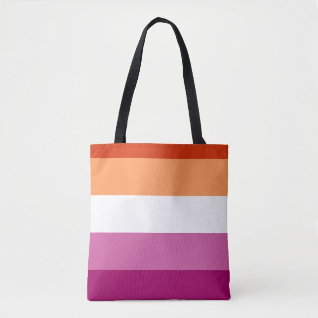 Bolso De Tela Bandera del Orgullo Lesbiano LGBTQ (Anverso)