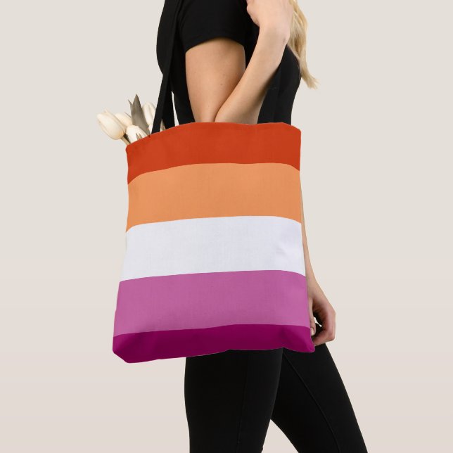 Bolso De Tela Bandera del Orgullo Lesbiano LGBTQ (Detalle)
