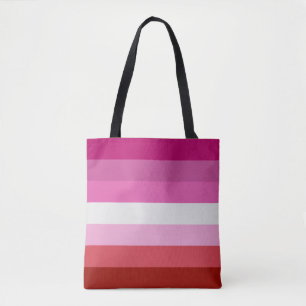 Bolso De Tela Bandera del Orgullo Lesbiano Rosa, Blanco, Bandas 