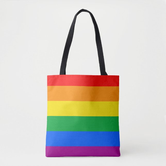Bolso De Tela Bandera del Orgullo LGBT / Bandera del Arcoiris (Anverso)