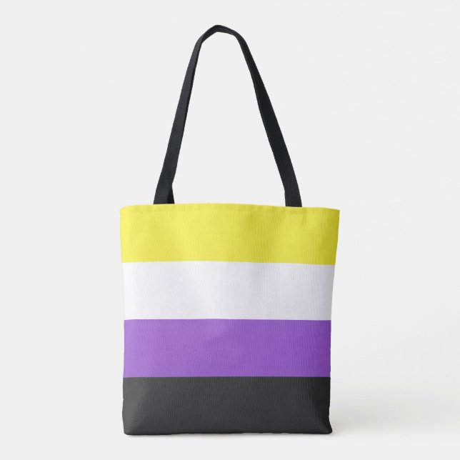 Bolso De Tela Bandera del Orgullo no binario LGBTQ (Reverso)