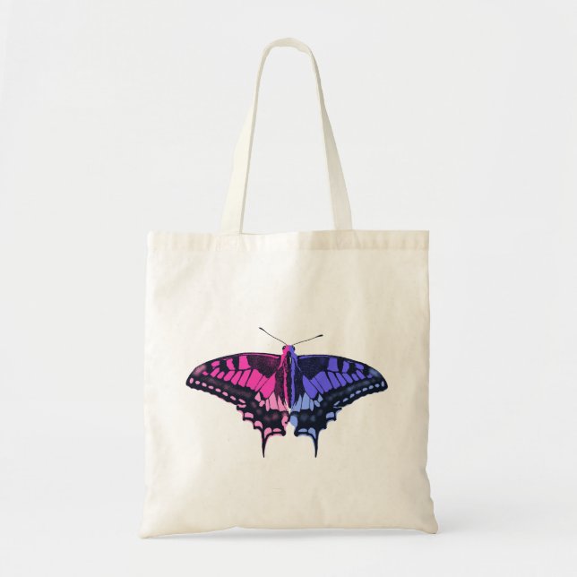 Bolso De Tela Bandera del Orgullo Omnisexual Mariposa Trasera (Frente)