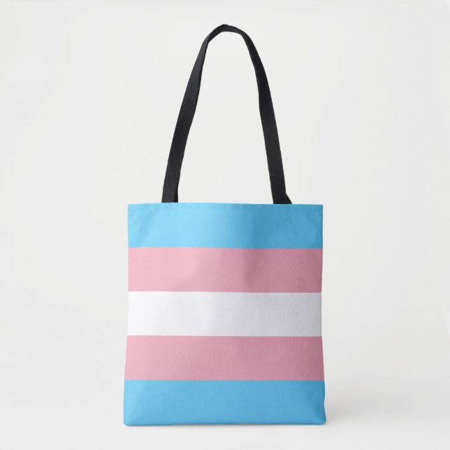 Bolso De Tela Bandera del Orgullo Transgénero (Anverso)