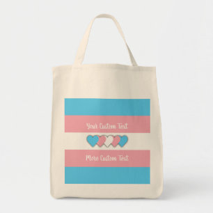 Bolso De Tela Bandera del orgullo transgénero con texto