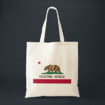 Bolso De Tela Bandera del oso - Bandera del estado de California<br><div class="desc">La bandera del oso es la bandera oficial del estado de California.</div>