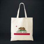 Bolso De Tela Bandera del oso - Bandera del estado de California<br><div class="desc">La bandera del oso es la bandera oficial del estado de California.</div>