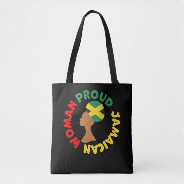 Bolso De Tela Bandera del país de Jamaica provoca a una mujer ja (Anverso)