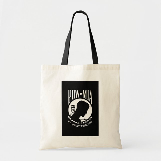 Bolso De Tela Bandera del POW MIA: Soldados desaparecidos en la  (Frente)