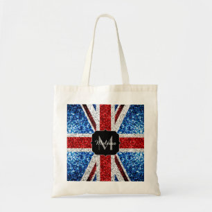 Bolso De Tela Bandera del Reino Unido azul rojo brillante purpur