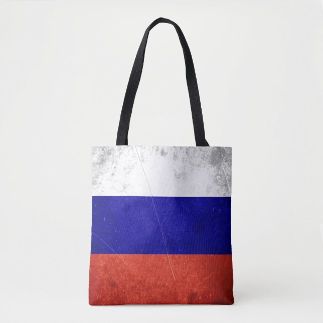 Bolso De Tela Bandera del ruso del Grunge (Anverso)