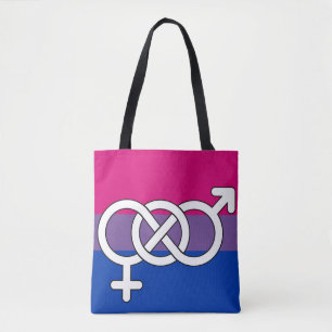Bolso De Tela Bandera del Símbolo de Orgullo Bisexual
