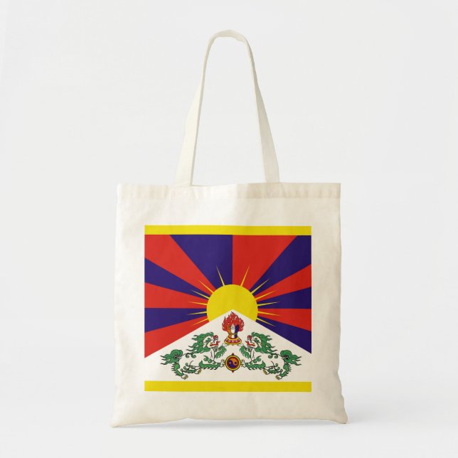 Bolso De Tela Bandera del Tíbet - Bandera del León de Nieve (Frente)