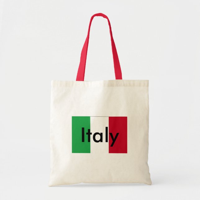 Bolso De Tela Bandera del tote del presupuesto de Italia (Frente)