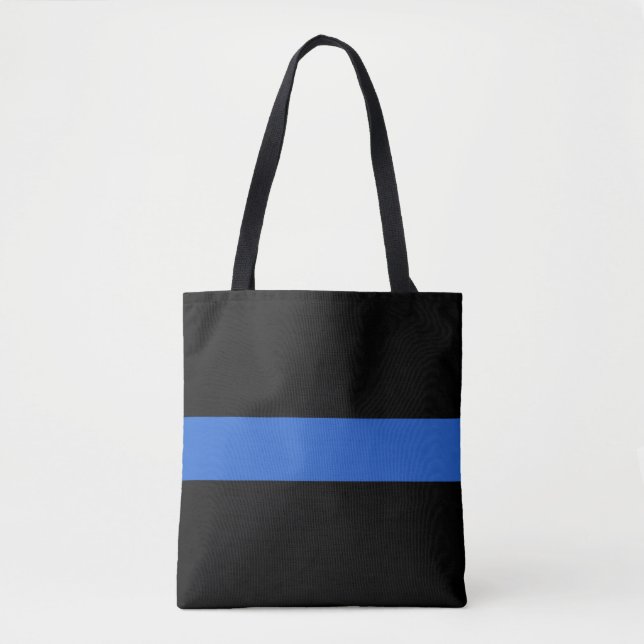 Bolso De Tela Bandera delgada de la línea azul símbolo de solida (Anverso)