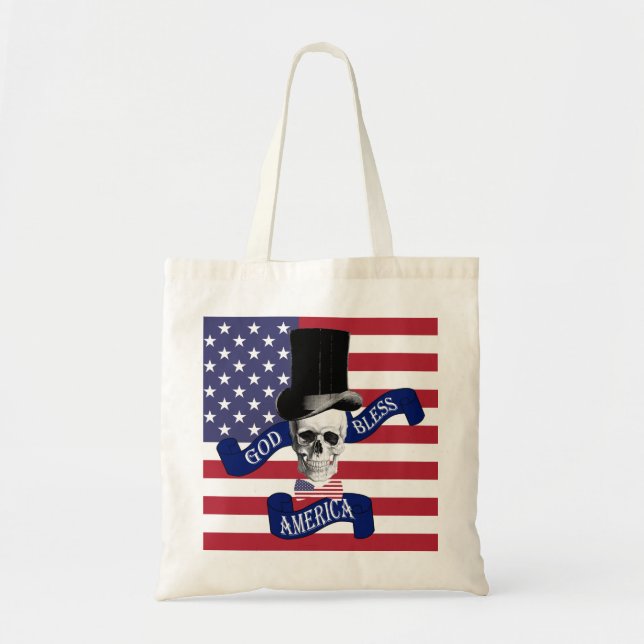Bolso De Tela Bandera divertida de Estados Unidos (Frente)