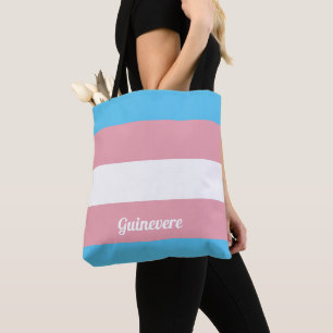 Bolso De Tela Bandera el del transexual personalizado