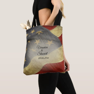 Bolso De Tela Bandera estadounidense angustiada