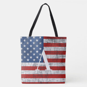 Bolso De Tela Bandera estadounidense angustiada 4 de julio inici