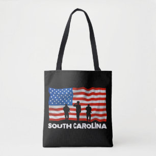 Bolso De Tela Bandera estadounidense de Carolina del Sur
