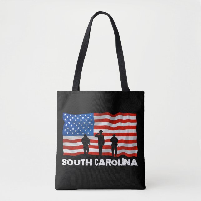 Bolso De Tela Bandera estadounidense de Carolina del Sur (Anverso)