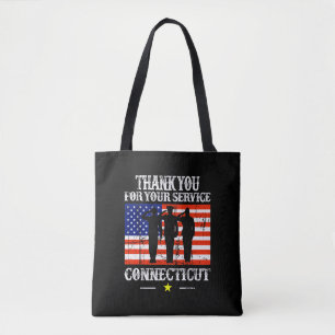 Bolso De Tela Bandera estadounidense de Connecticut - Souveni
