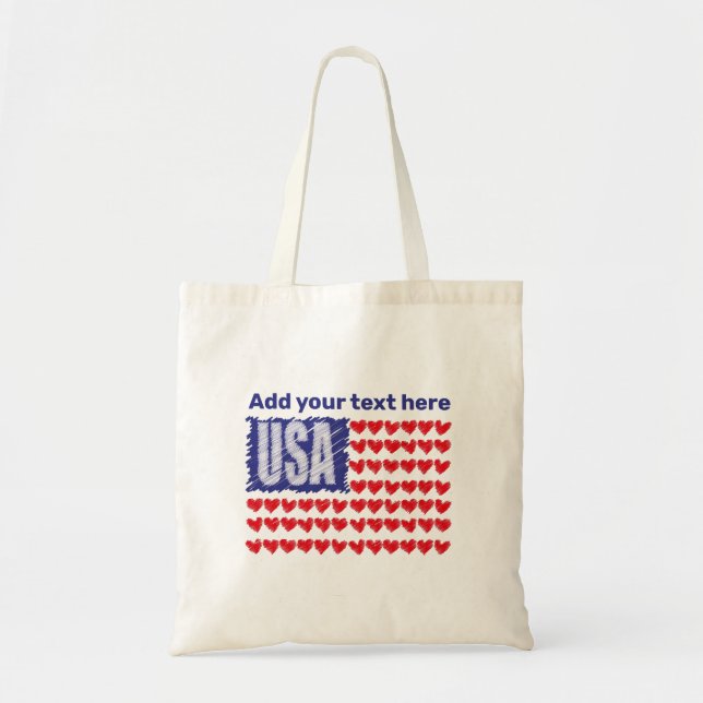 Bolso De Tela Bandera estadounidense de Estados Unidos (Frente)