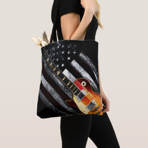 Bolso De Tela Bandera estadounidense de la guitarra electrónica 