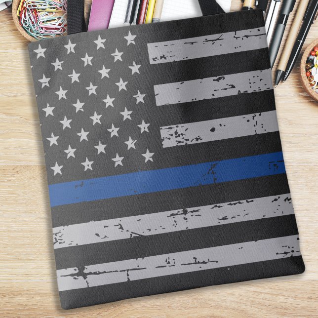 Bolso De Tela Bandera estadounidense de la Línea Azul delgada (Subido por el creador)