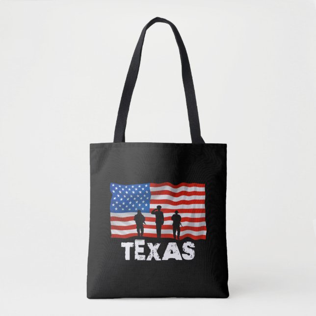 Bolso De Tela Bandera estadounidense de Texas (Anverso)