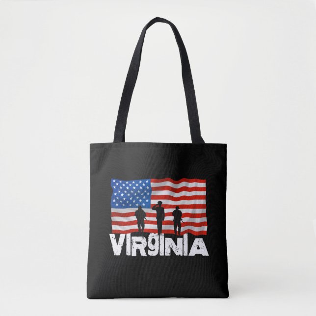 Bolso De Tela Bandera estadounidense de Virginia City Tote Bag (Anverso)