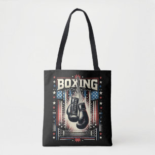 Bolso De Tela Bandera estadounidense en problemas de boxeo - Box