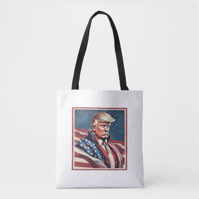 Bolso De Tela Bandera estadounidense épica de Trump (Anverso)