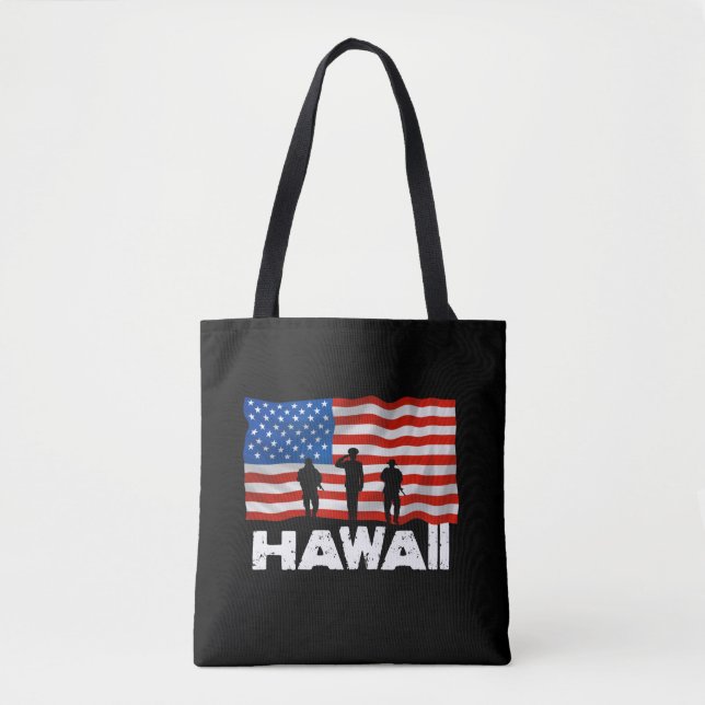 Bolso De Tela Bandera estadounidense Hawaii (Anverso)