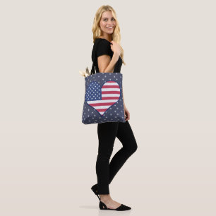 Bolso De Tela Bandera estadounidense patriótica y estrellas