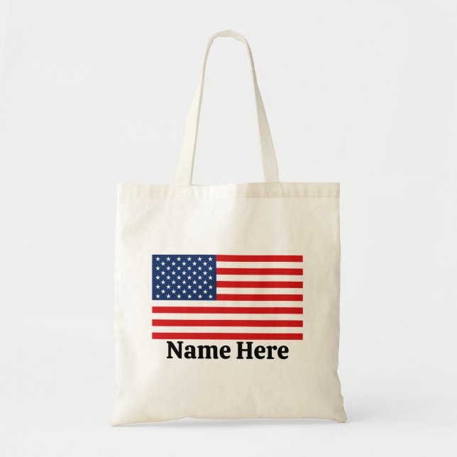 Bolso De Tela Bandera estadounidense personalizada (Frente)