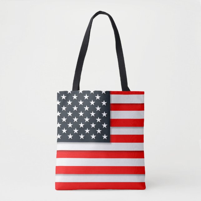Bolso De Tela Bandera estadounidense personalizado (Anverso)