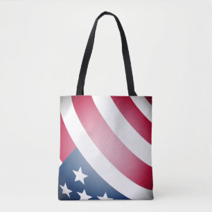 Bolso De Tela Bandera estadounidense, rayas rojas y blancas, est