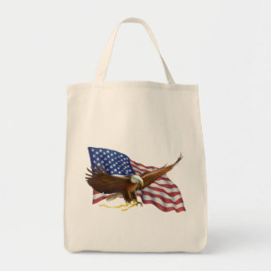 Bolso De Tela Bandera estadounidense y águila de doble cara