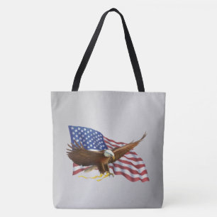 Bolso De Tela Bandera estadounidense y plata águila